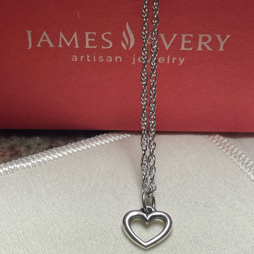 James Avery Sterling Silver Open Heart Necklace